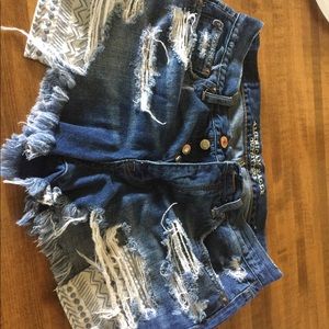 High rise dark wash AE cut offs size 8